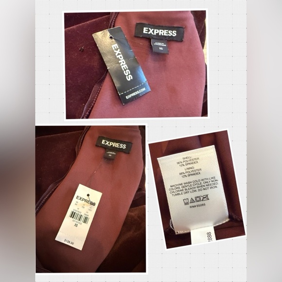 Express Velvet Ruched Mock Neck Mini Dress - XS - chocolate brown - Picture 8 of 11